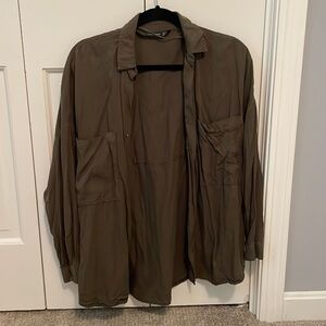 Zara green button down shirt